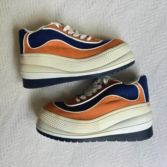 Yellow + Blue Delia’s Platform Sneakers - Picture 2 of 6